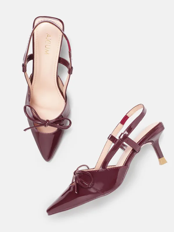 Maroon_Synthetic_Patent_Bow_Heels_For_Women_(_3_Inch_)