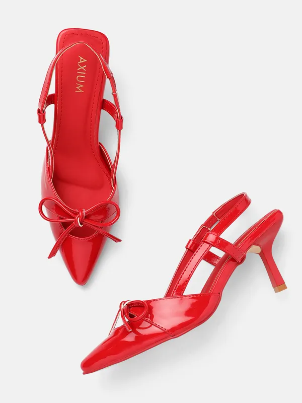 AXIUM_Women's_Red_Bow_Pump_Slim_Heels,_3inch_(BLY236)