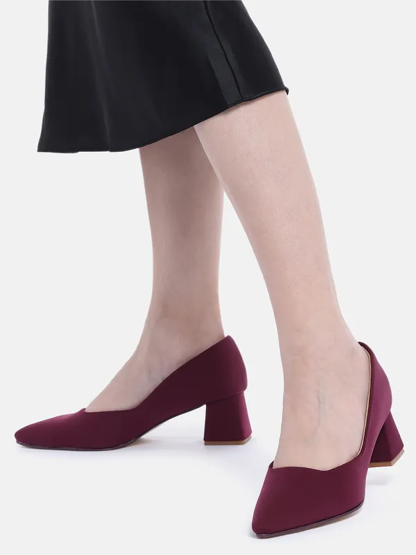 Maroon_Lycra_Pump_Heels_For_Women_(_2.5_Inch_)
