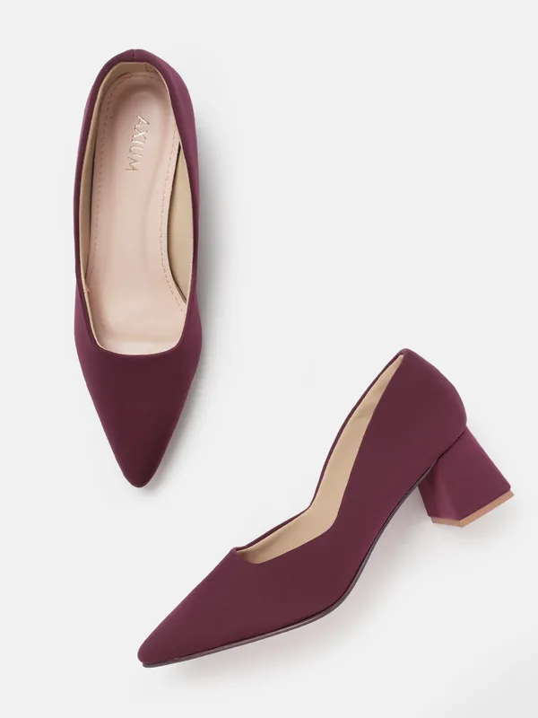 Maroon_Lycra_Pump_Heels_For_Women_(_2.5_Inch_)