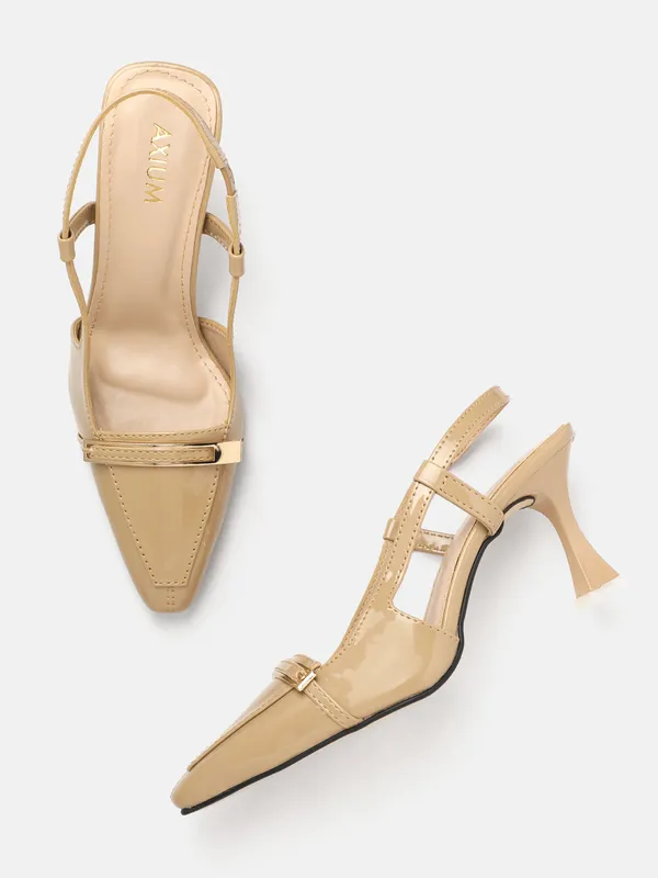 AXIUM_Women's_Nude_Beige_Buckle_embellished_Pump_Slim_Heels,_3inch_(BLY242)