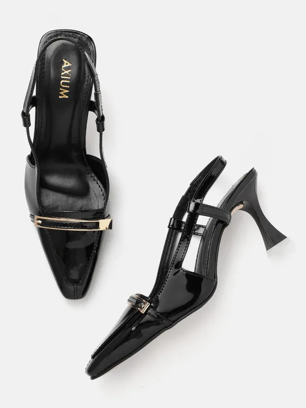 AXIUM_Women's_Black_Buckle_embellished_Pump_Slim_Heels,_3inch_(BLY242)
