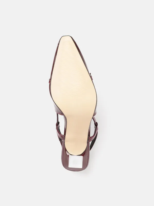 AXIUM_Women's_Maroon_Buckle_embellished_Pump_Slim_Heels,_3inch_(BLY242)