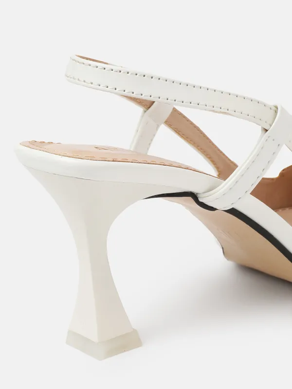 AXIUM_Women's_White_Buckle_embellished_Pump_Slim_Heels,_3inch_(BLY242)