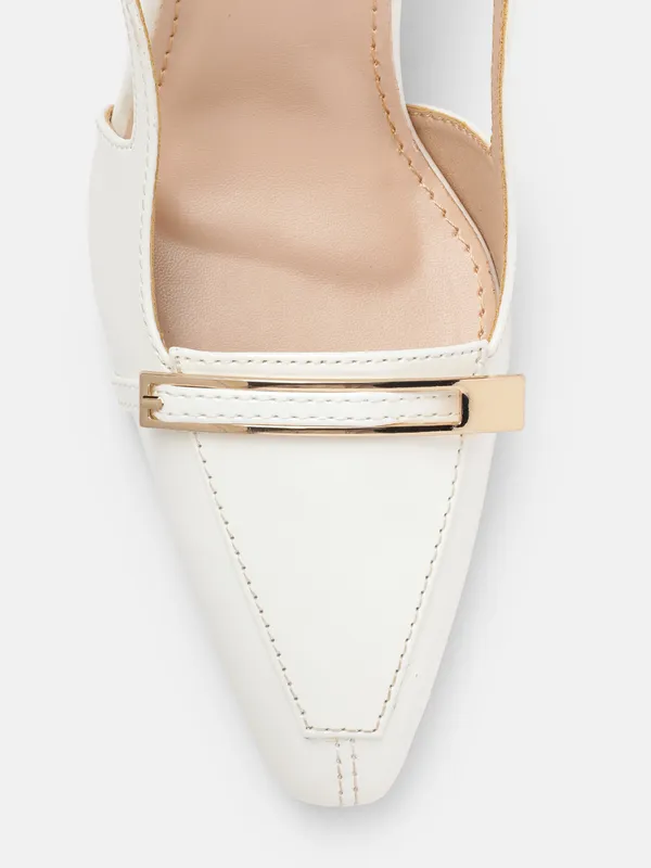 AXIUM_Women's_White_Buckle_embellished_Pump_Slim_Heels,_3inch_(BLY242)
