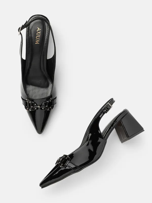 AXIUM_Women's_Black_Buckle_embellished_Pump_Block_Heels,_2.5inch_(BLY245)