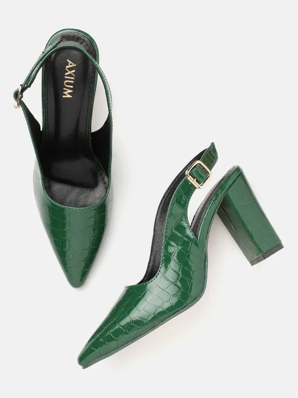 AXIUM_Women's_Green_Buckle_embellished_Block_Heels,_3.5inch_(BLY247)