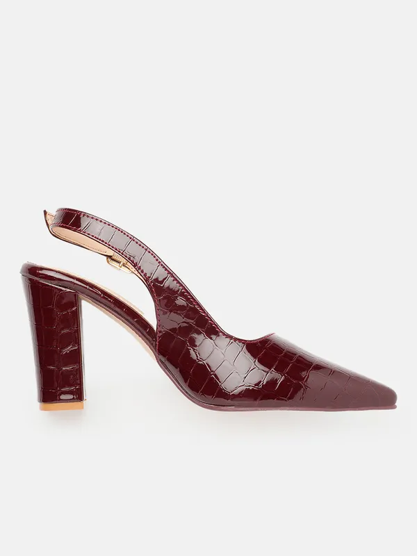 AXIUM_Women's_Maroon_Buckle_embellished_Block_Heels,_3.5inch_(BLY247)