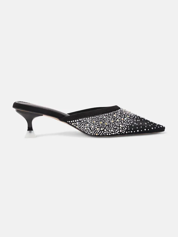 AXIUM_Women's_Black_knitted_Embellished_Kitten_Heel_Mules,_2inch_(BLY256)