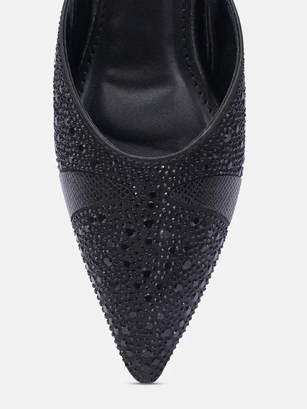 AXIUM_Women's_Black_Satin_Embellished_Kitten_Heel_Pumps,_2inch_(BLY258)