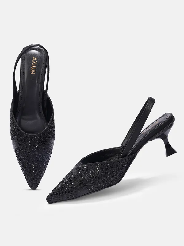 AXIUM_Women's_Black_Satin_Embellished_Kitten_Heel_Pumps,_2inch_(BLY258)