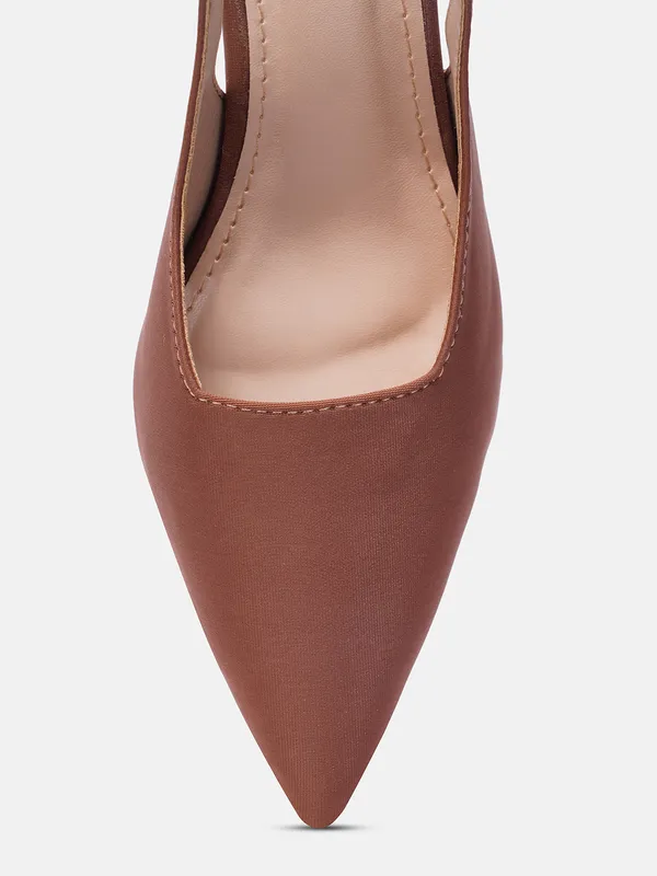 AXIUM_Women's_Brown_Mocha_Lycra_Pump_Slim_Heels,_3_inch_(BLY260)