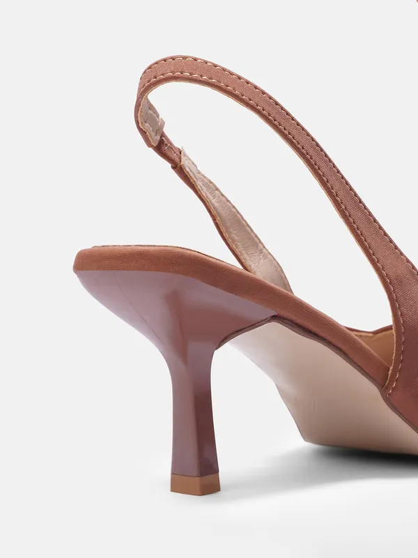 AXIUM_Women's_Brown_Mocha_Lycra_Pump_Slim_Heels,_3_inch_(BLY260)