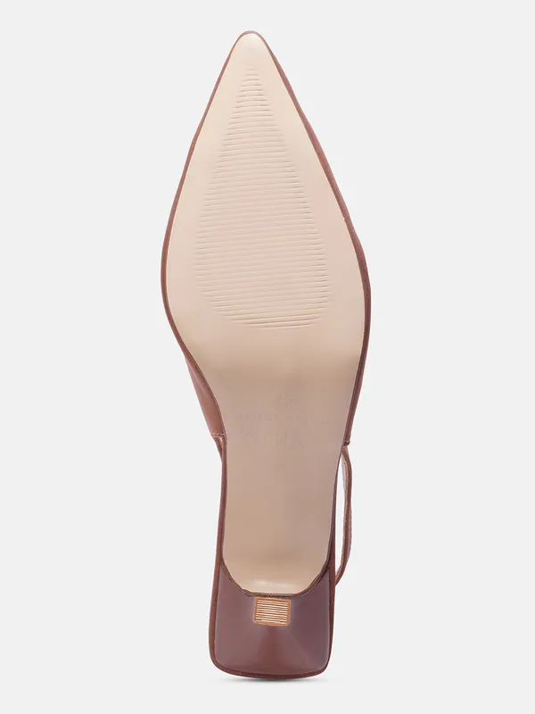 AXIUM_Women's_Brown_Mocha_Lycra_Pump_Slim_Heels,_3_inch_(BLY260)