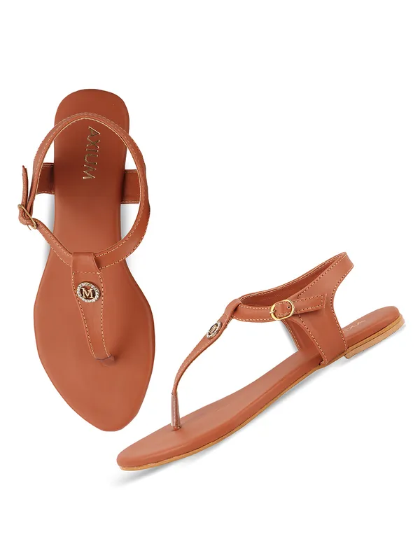 Brown_Synthetic_Embellished_Flat_Sandal_For_Women