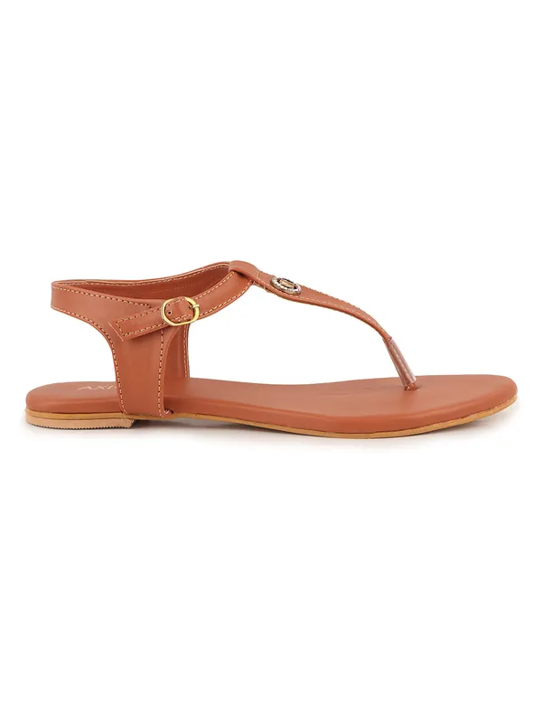 Brown_Synthetic_Embellished_Flat_Sandal_For_Women