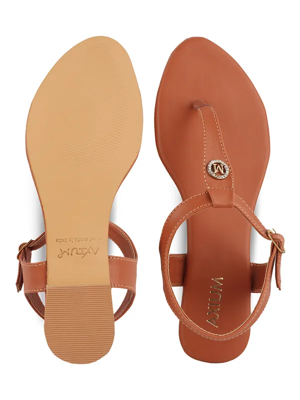 Brown_Synthetic_Embellished_Flat_Sandal_For_Women