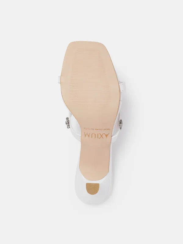 White_Synthetic_White_Stone_Embellished_Heels_For_Women_(2.5_Inch)