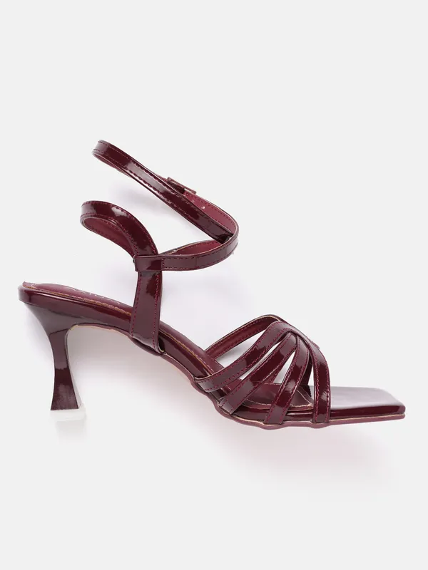 Maroon_Synthetic_Patent_Maroon_Lace-Up_Heel_Sandals_For_Women_(3_Inch)