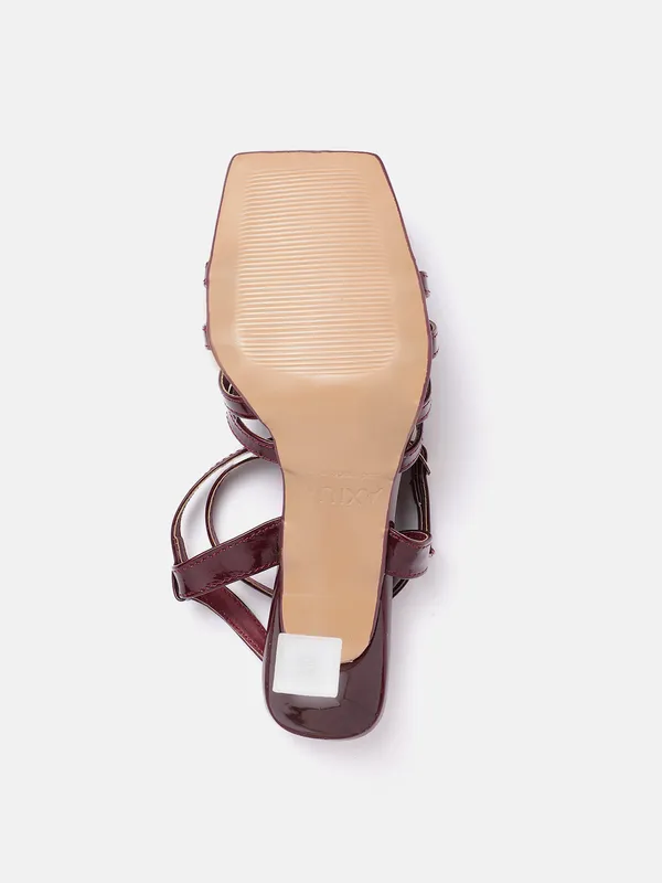 Maroon_Synthetic_Patent_Maroon_Lace-Up_Heel_Sandals_For_Women_(3_Inch)