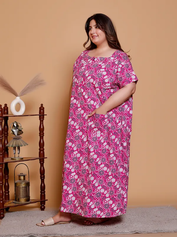 PINK_Everyday_Cotton_Printed_Stylised_Sleeves_Nighty_For_Women