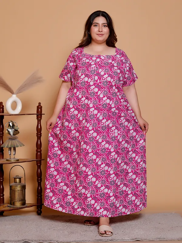 PINK_Everyday_Cotton_Printed_Stylised_Sleeves_Nighty_For_Women