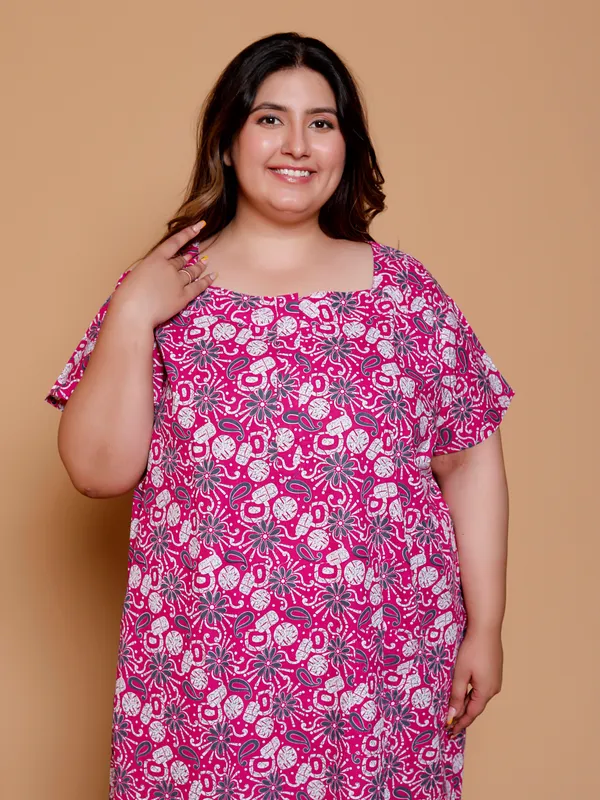 PINK_Everyday_Cotton_Printed_Stylised_Sleeves_Nighty_For_Women