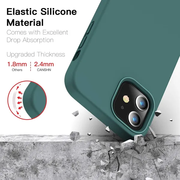 Iphone_12_Mini_Midnight_Green_Silicone_Protective_Back_Case_Cover