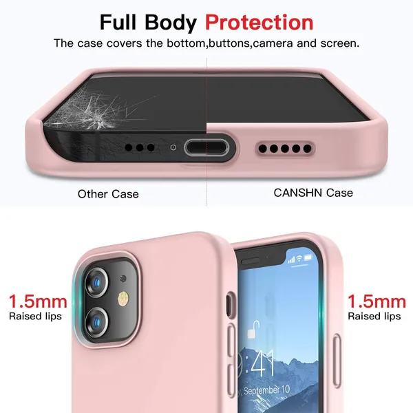 Iphone_12_Mini_Pink_Silicone_Protective_Back_Case_Cover