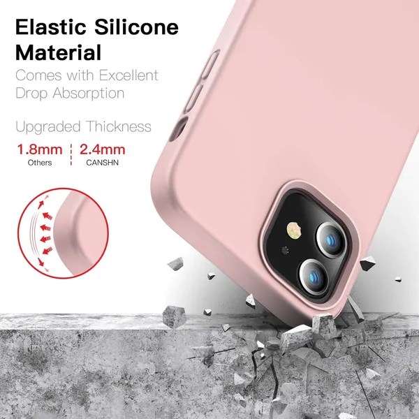 Iphone_12_Mini_Pink_Silicone_Protective_Back_Case_Cover