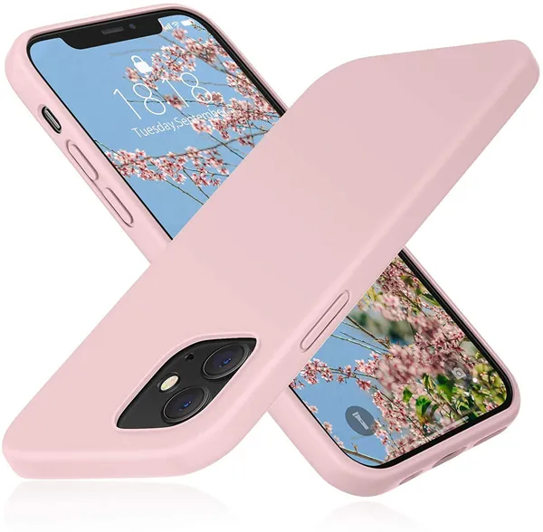 Iphone_12_Mini_Pink_Silicone_Protective_Back_Case_Cover