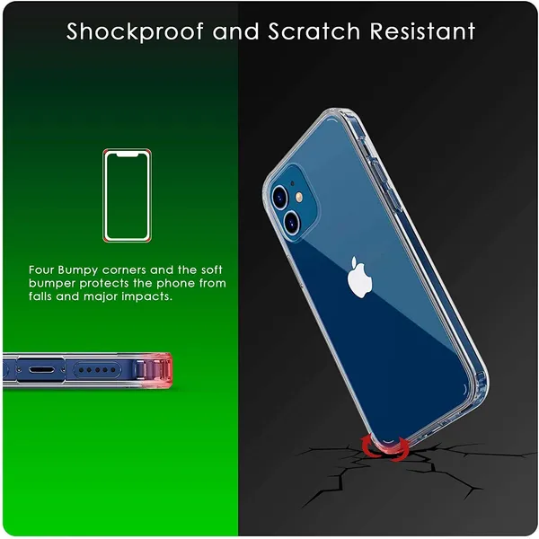 TRUEUPGRADE_Back_Case_Compatible_with_iPhone_12_Mini_Slim_Soft_TPU_Silicone_Shockproof_Phone_Cover_Case_-_Full_Clear