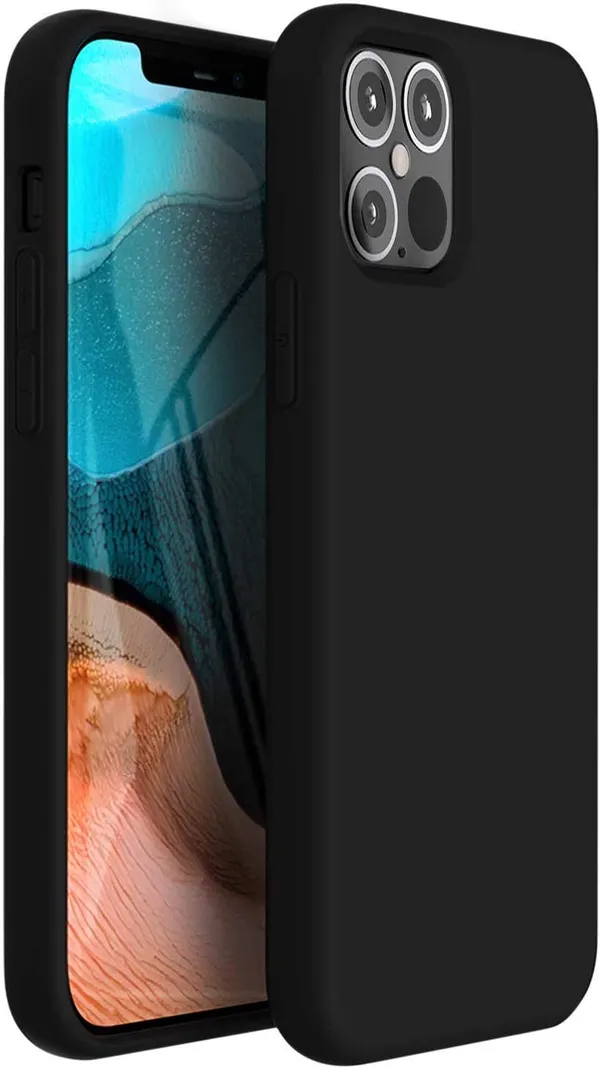 Iphone_12_Pro_Max_Black_Silicone_Protective_Back_Case_Cover