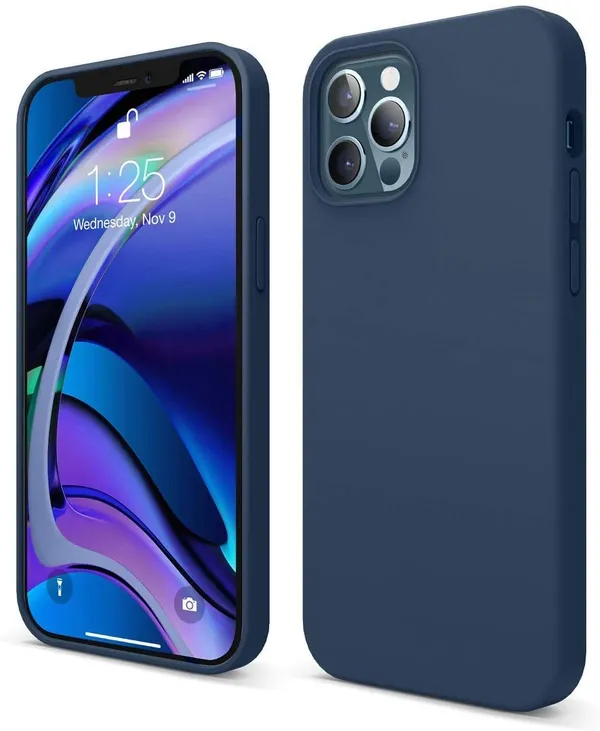 Iphone_12_|_12_Pro_Blue_Silicone_Protective_Back_Case_Cover