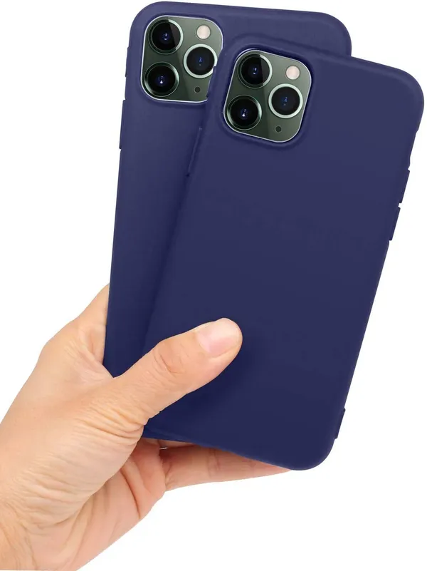 Iphone_12_|_12_Pro_Blue_Silicone_Protective_Back_Case_Cover