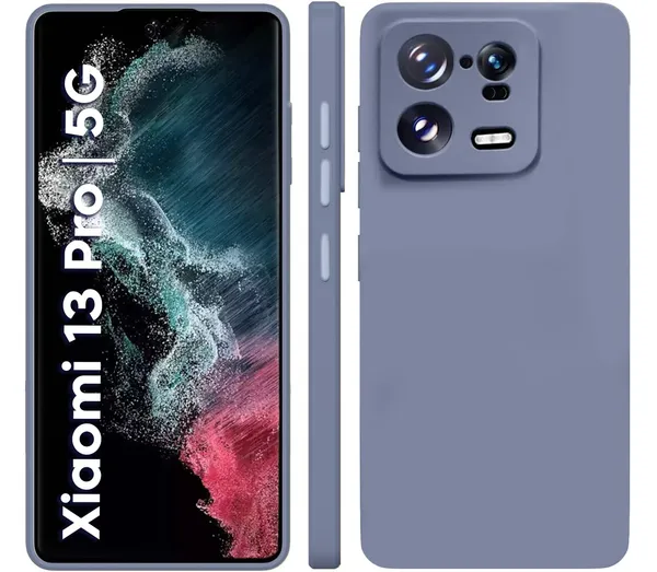 TRUEUPGRADE_Liquid_Silicone_Designed_Back_Case_Cover_for_Mi_Xiaomi_13_PRO_5G_|_Microfiber_Inside_|_Bumper_Back_Cover_Case_for_Mi_Xiaomi_13_PRO_5G_-_Lavender_Grey