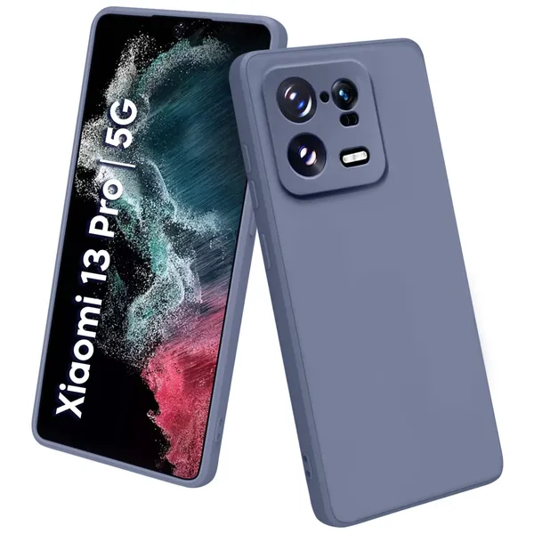 TRUEUPGRADE_Liquid_Silicone_Designed_Back_Case_Cover_for_Mi_Xiaomi_13_PRO_5G_|_Microfiber_Inside_|_Bumper_Back_Cover_Case_for_Mi_Xiaomi_13_PRO_5G_-_Lavender_Grey