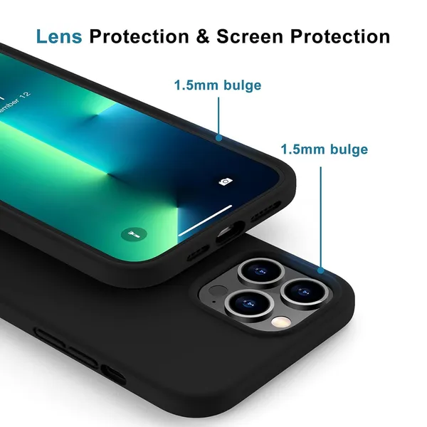 TRUEUPGRADE_Compatible_with_iPhone_13_Pro_Case,_Soft_Silicone_Case,_Full_Body_Screen_Camera_Protective_Cover,_Shockproof,_Slim_Phone_Case,_Anti-Scratch_Soft_Microfiber_Lining,_6.1_inch_(DarkBlack)