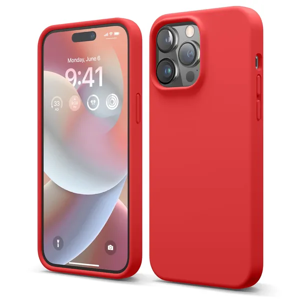 Iphone_14_Pro_Red_Silicone_Protective_Back_Case_Cover