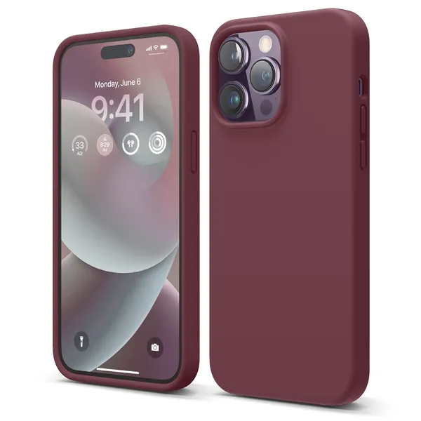 Iphone_14_Pro_Wine_Silicone_Protective_Back_Case_Cover