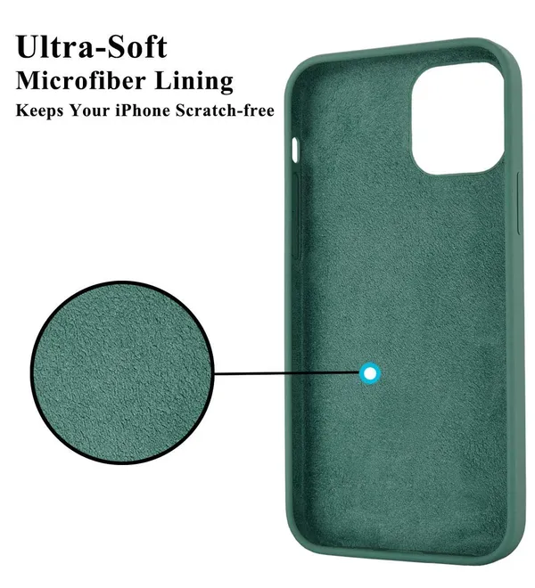 Iphone_12_|_Iphone_12_Pro_Midnight_Green_Silicone_Protective_Back_Case_Cover
