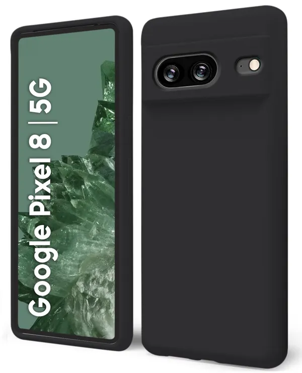 TRUEUPGRADE_Compatible_with_Google_Pixel_8_Back_Cover_Case,_Liquid_Silicone_Cover,_Full_Body_Protective_Cover,_Shockproof,_Slim_Phone_Cover,_Anti-Scratch_Soft_Microfiber_Lining_-_Black