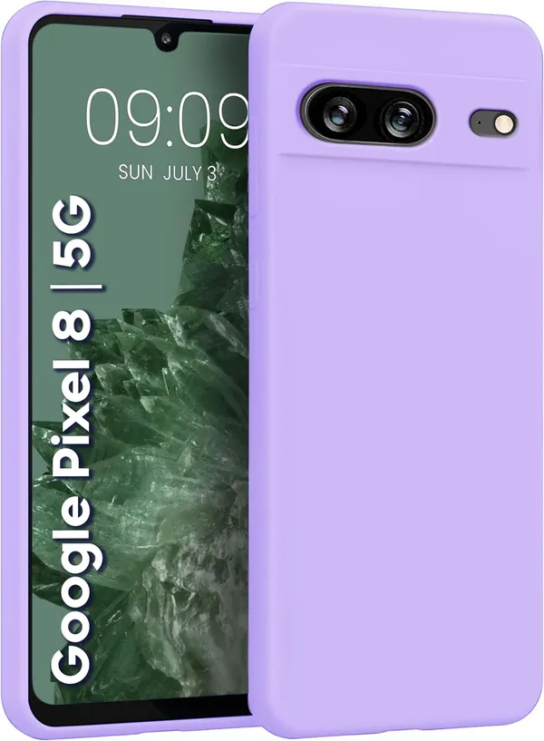 TRUEUPGRADE_Compatible_with_Google_Pixel_8_Back_Cover_Case,_Liquid_Silicone_Cover,_Full_Body_Protective_Cover,_Shockproof,_Slim_Phone_Cover,_Anti-Scratch_Soft_Microfiber_Lining_-_Light_Purple
