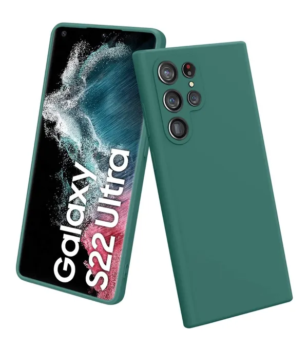 TRUEUPGRADE_Liquid_Silicone_Designed_Case_Cover_for_Samsung_Galaxy_S22_Ultra_5G_|_Microfiber_Inside_|_360_Degree_Protection_Back_Cover_Case_for_Samsung_Galaxy_S22_Ultra_5G_-_Green