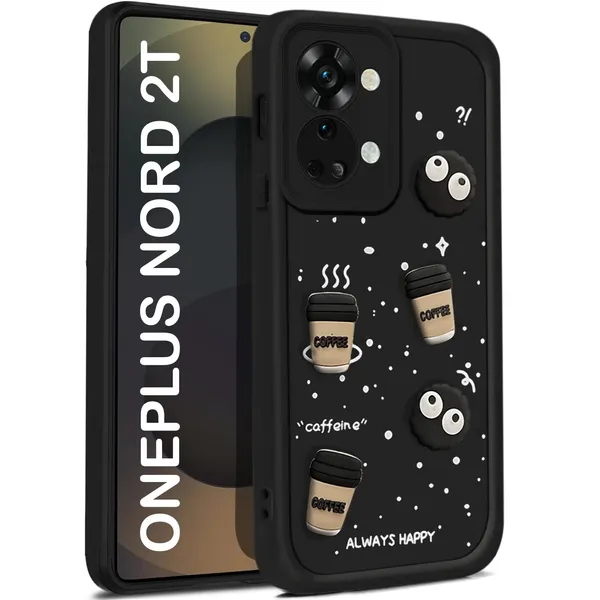 TRUEUPGRADE_Coffee_Case_for_OnePlus_Nord_2T_|_Cute_3D_Cartoon_Ball_Design_|_Soft_Silicone_Back_Cover_for_OnePlus_Nord_2T_|_Full_Body_&_Camera_Protection_|_Black