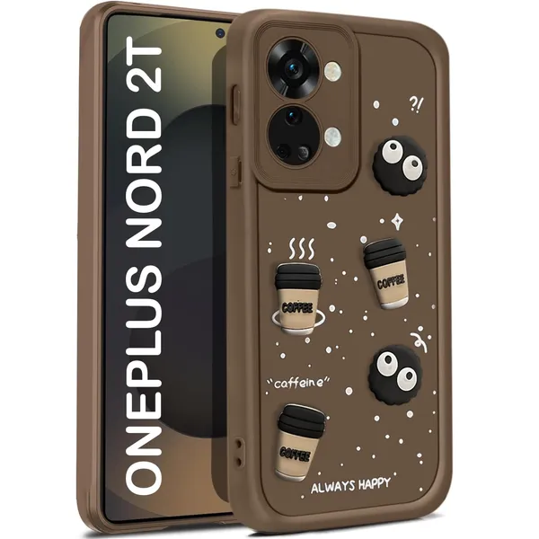 TRUEUPGRADE_Coffee_Case_for_OnePlus_Nord_2T_|_Cute_3D_Cartoon_Ball_Design_|_Soft_Silicone_Back_Cover_for_OnePlus_Nord_2T_|_Full_Body_&_Camera_Protection_|_Brown