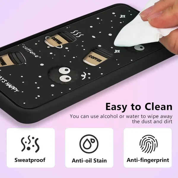 TRUEUPGRADE_Coffee_Case_for_OnePlus_Nord_2020_|_Cute_3D_Cartoon_Ball_Design_|_Soft_Silicone_Back_Cover_for_OnePlus_Nord_2020_|_Full_Body_&_Camera_Protection_|_Black