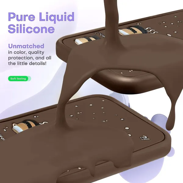 TRUEUPGRADE_Coffee_Case_for_Vivo_V40_/_V40_Pro_/_T3_Ultra_5G_|_Cute_3D_Cartoon_Ball_Design_|_Soft_Silicone_Back_Cover_for_Vivo_V40_/_V40_Pro_/_T3_Ultra_5G|_Full_Body_&_Camera_Protection_|_Brown