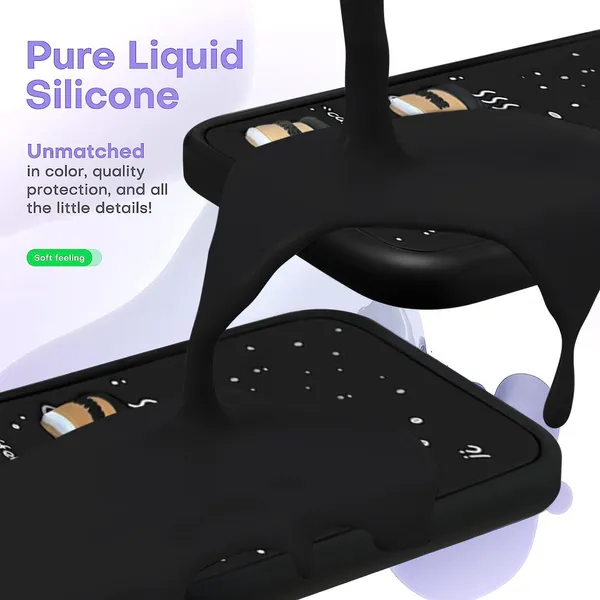 TRUEUPGRADE_Coffee_Case_for_iQOO_Z7_Pro_(5G)_/_Vivo_T2_Pro_(5G)_|_Cute_3D_Cartoon_Ball_Design_|_Soft_Silicone_Back_Cover_for_iQOO_Z7_Pro_(5G)_/_Vivo_T2_Pro_(5G)|_Full_Body_&_Camera_Protection_|_Black
