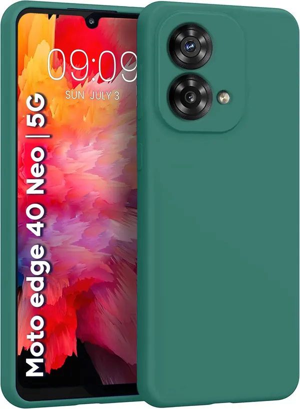 TRUEUPGRADE_Compatible_with_Motorola_Moto_Edge_40_Neo_5G_Back_Cover_Case,_Liquid_Silicone_Cover,_Full_Body_Protective_Cover,_Shockproof,_Slim_Phone_Cover,_Anti-Scratch_Soft_Microfiber_Lining_-_Green